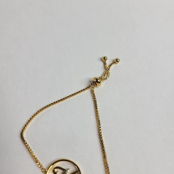 Macy's Diamond Accent Initial M Letter M Bolo Bracelet in 18k Gold-Plate - Picture 7 of 7